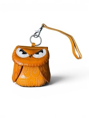 Hand Made Leather Embossed Small Owl Coin Purse, Wristlet, Pouch